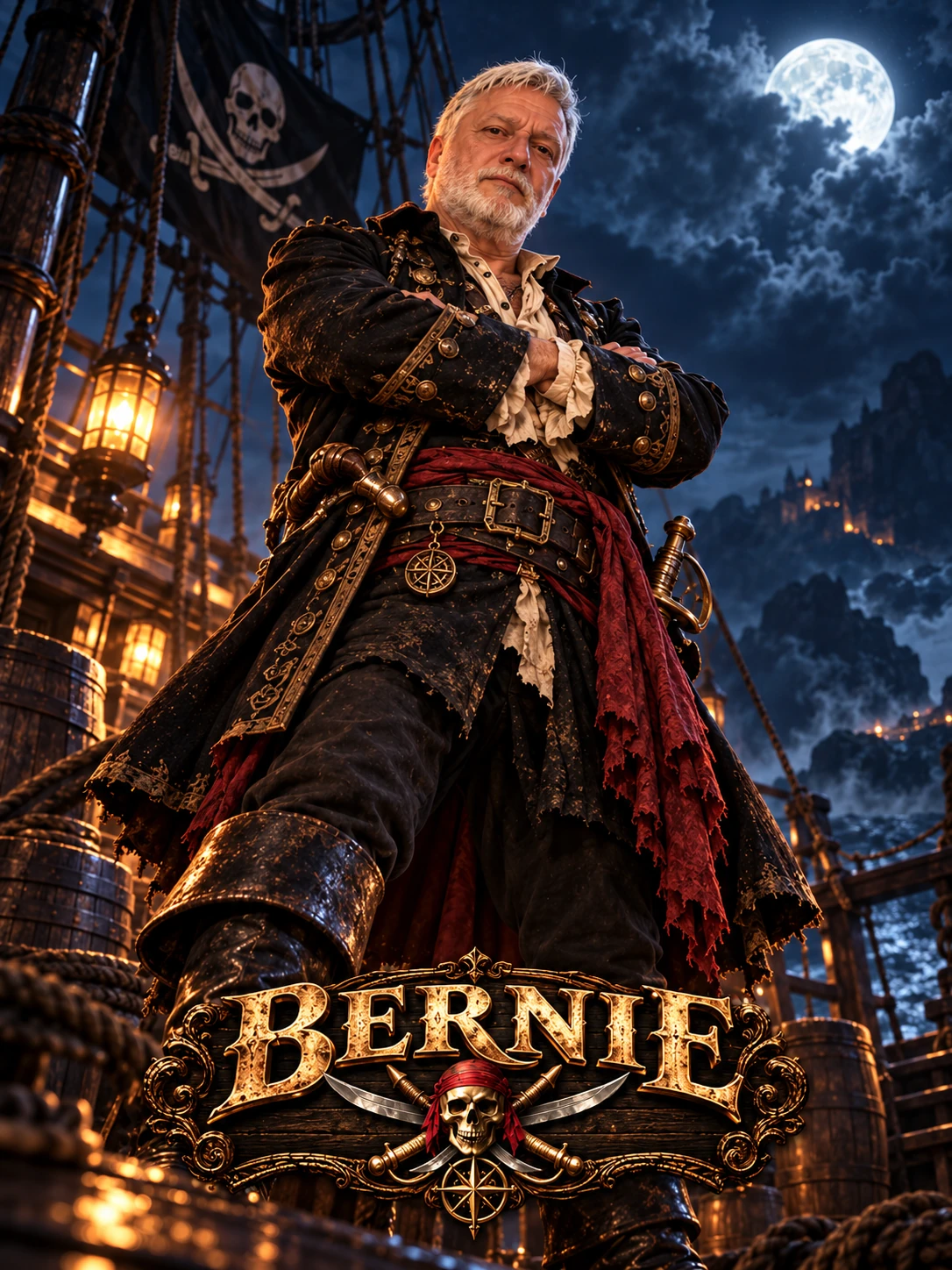 Bernie, portrait cinématographique en pirate avec son prénom doré
